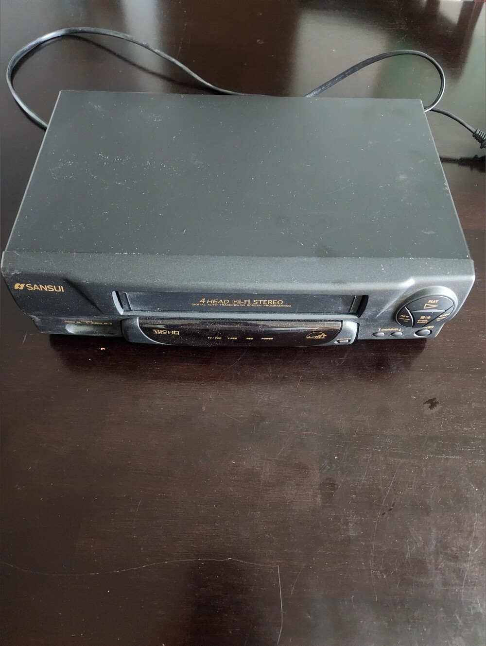 Sansui Black VCR Player - 4 Head Hi-Fi Stereo VHF6012A